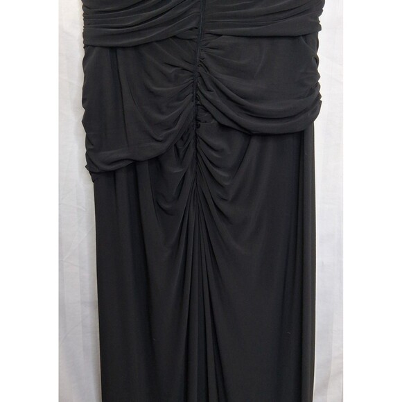 Adrianna Papell Formal Maxi Ruched Dress Broach Accent Size 14 Petite - Picture 13 of 16